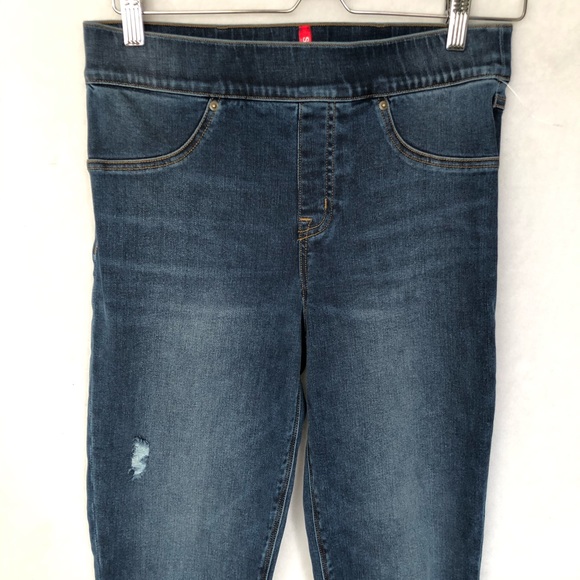 Spanx Distressed Denim Jeans Raw Hem Women’s M - Picture 4 of 7